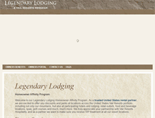Tablet Screenshot of legendarylodging.com